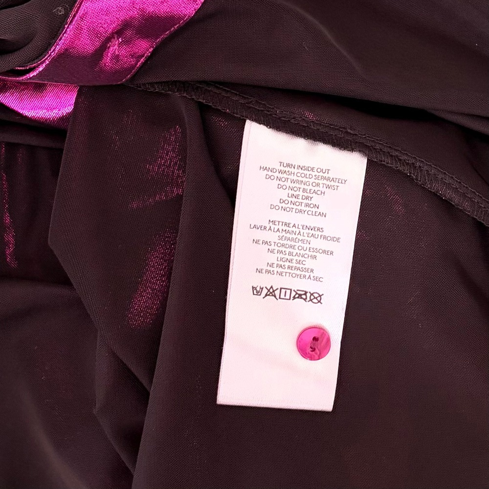 By ANTHROPOLOGIE Magenta Pink Shimmer Shine Lamé Buttondown Top Blouse X-Small - Picture 15 of 16